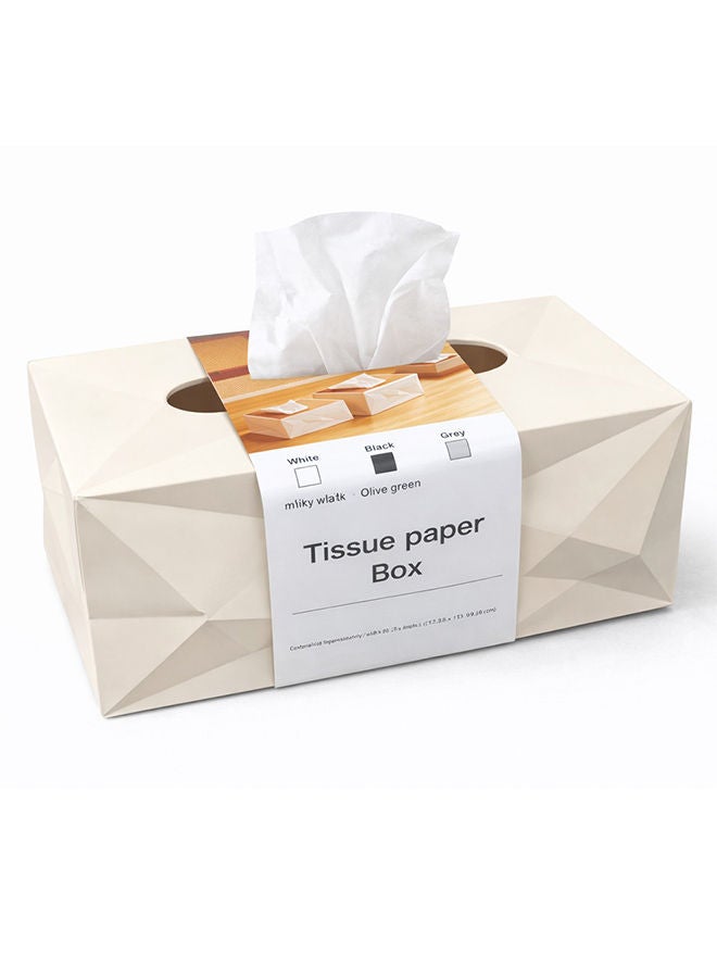 Beige Modern Tissue Box Cover with Lid – Decorative Rectangular Tissue Holder for Bathroom, Living Room, Bedroom & Office Beige
